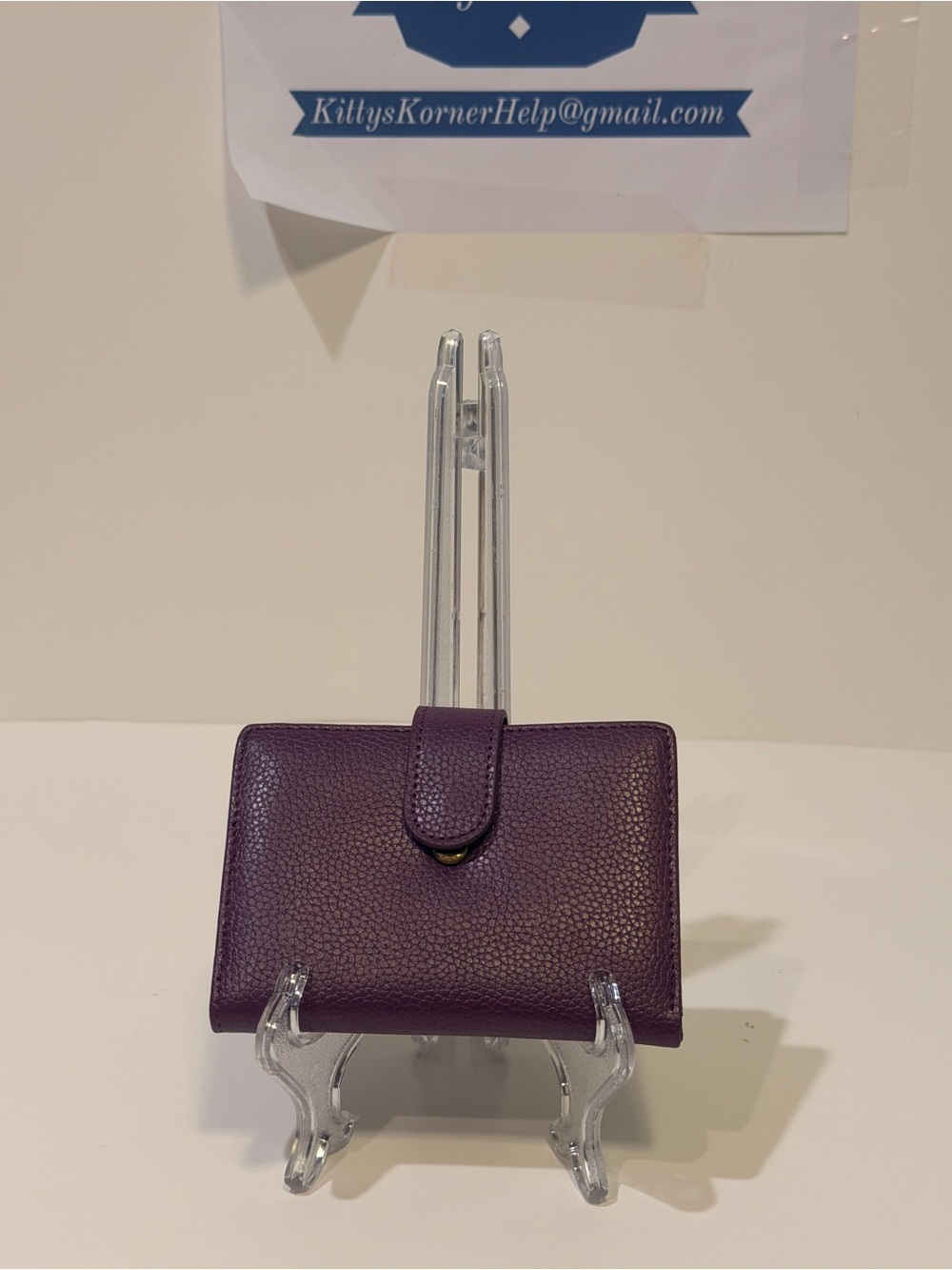 NWOT GAEKEAO Women’s Purple Bifold Vegan Leather RFID Blocking Wallet